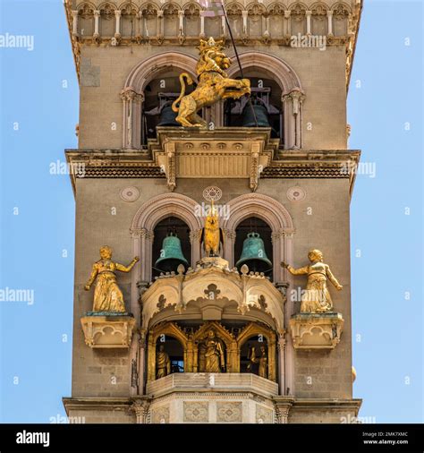 Messina Cathedral with the largest mechanical clock in the world, 12th ...