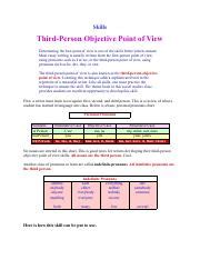 Skills- third person writing.pdf - Skills Third-Person Objective Point of View Determining the ...