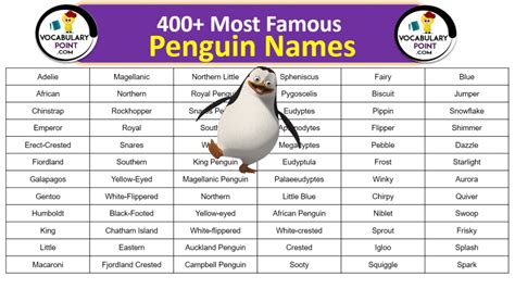 400+ Most Famous Penguin Names - Vocabulary Point