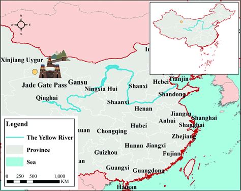 Locations of Jade Gate Pass and the Yellow River. | Download Scientific Diagram