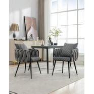 BTMWAY Velvet Dining Chairs Set of 4, Solid Wood Upholstered Button Tufted Dining Chair with ...