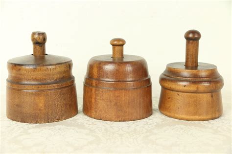 Set of 3 Antique Wooden Butter Molds, Including Carved Swan