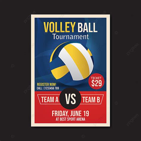 Volleyball Tournament Flyer Template Vector Template Download on Pngtree