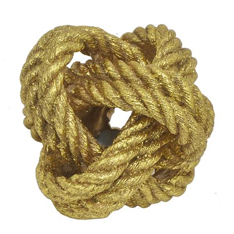 THREE HANDS Gold Resin Rope Knot Decor-26786 - The Home Depot