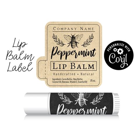 Editable Lip Balm Label Clean and Simple Design With Bee. Personalize, Customize W/ Corjl Online ...