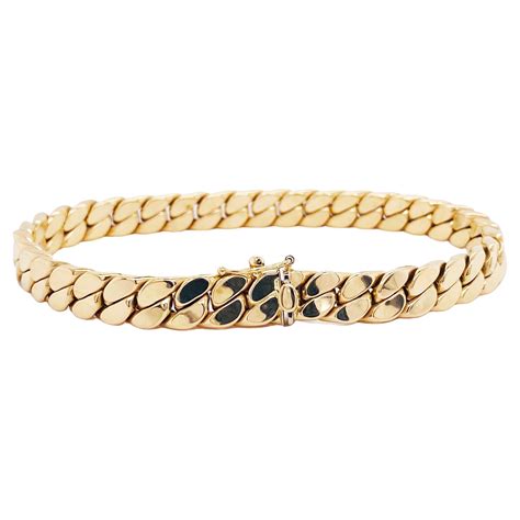 Heavy Gold Curb Chain Bracelet at 1stDibs | gold curb bracelet