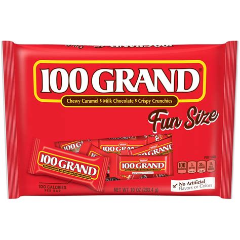 100 Grand Milk Chocolate Fun Size Candy Bars, 10 oz - Walmart.com in 2021 | Halloween candy bar ...