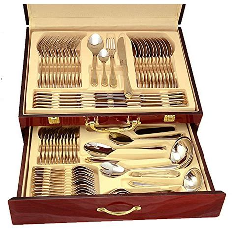 Florentia Collection 75-Piece Cutlery Set 'Soderini' Luxury Surgical Stainless Steel Silverware ...