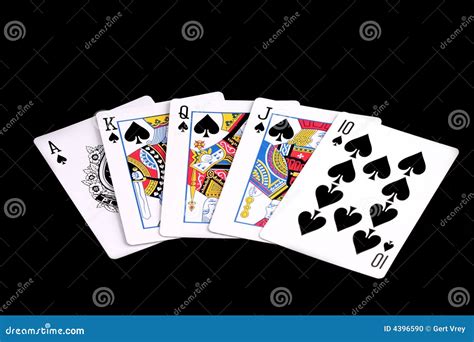 Royal flush spades stock photo. Image of bridge, play - 4396590