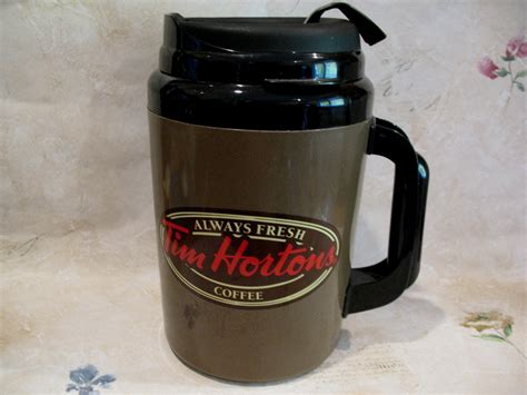 Tim Hortons Coffee Thermos Cup Mug Canada Souvenir HUGE Size English French - Tim Horton's