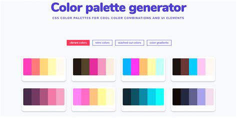 Color Palette Generator - Quick and easy CSS color palettes for inspiration | Product Hunt