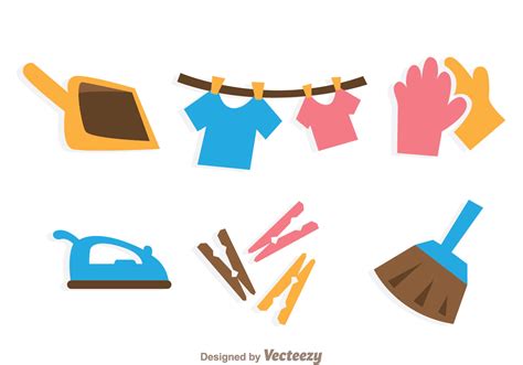 Housework Cleaning Icons 98876 Vector Art at Vecteezy