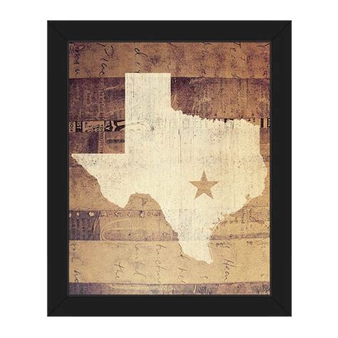 Click Wall Art Texas Rustic - Picture Frame Graphic Art on Canvas ...