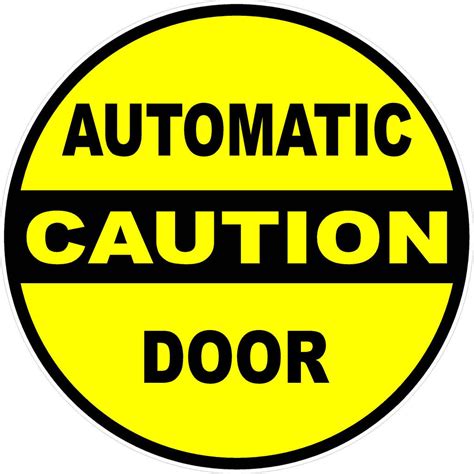 Caution Automatic Door Decal (2-Decals) – Signs by SalaGraphics