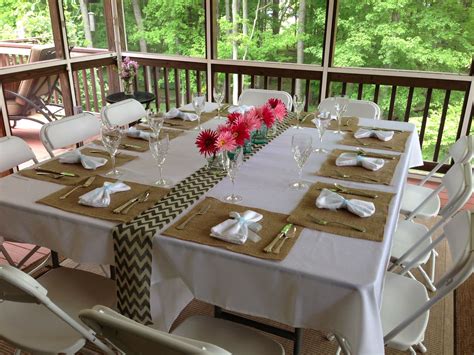 Simple but elegant prom dinner on the porch. | Prom decor, Rehearsal dinner centerpieces, Dinner ...