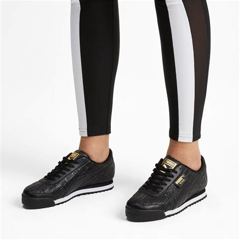 PUMA Leather Roma Reinvent Women's Sneakers in 02 (Black) - Lyst