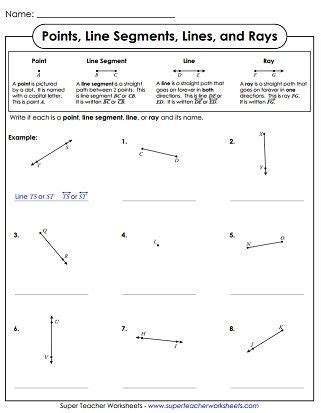 Lines, Segments, and Rays Worksheets | Geometry worksheets, Angles ...