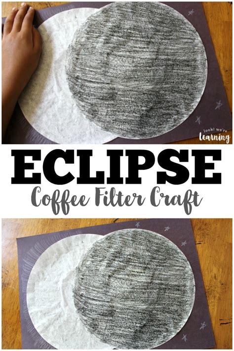 Coffee Filter Crafts for Kids: Coffee Filter Solar Eclipse Craft