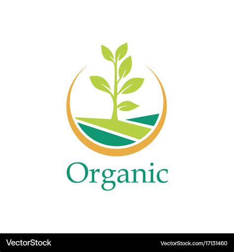 Plant bio organic farm logo Royalty Free Vector Image