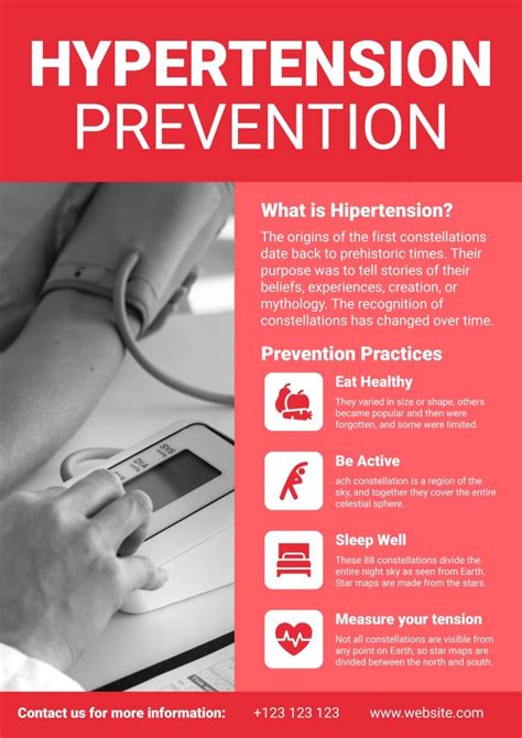 Customize for free this Simple Hypertension Prevention Poster template