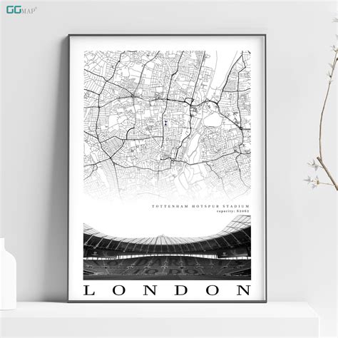 City Map of LONDON Tottenham Hotspur Stadium Home Decor - Etsy