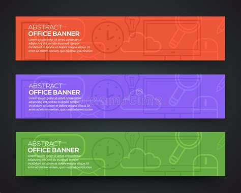 Banner office theme stock vector. Illustration of design - 57622955