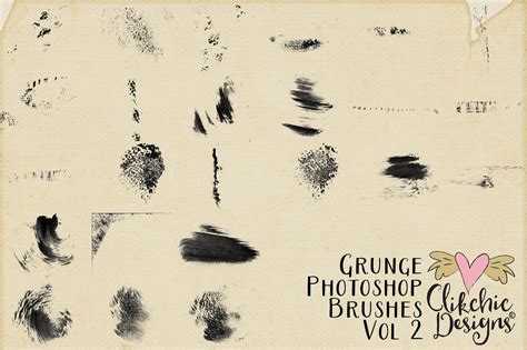 Grunge Photoshop Brushes Collection 50% Off Grunge Digital Brushes, 100 .png Texture Images ...