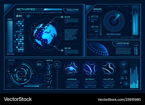 Futuristic hud interface future hologram ui Vector Image