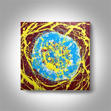 Acrylic Abstract Painting 24 x 24 Enso Painting, Blue Painting, Wall Art, Home Decor, Canvas Art ...