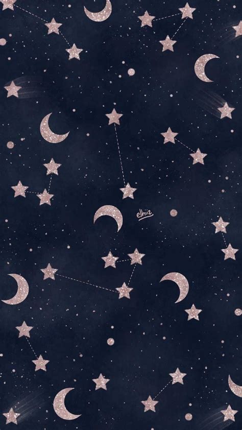 Moon & Stars 🌙⭐️ | Pretty wallpapers, Galaxy wallpaper, Aesthetic iphone wallpaper