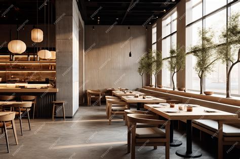 Premium Photo | Restaurant with a minimalist concept