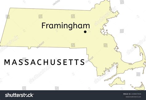 Framingham City Location On Massachusetts Map Stock Vector (Royalty Free) 2194477435 | Shutterstock