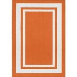 Garland Rug Borderline 5 ft. x 7 ft. Indoor/Outdoor Area Rug Orange ...