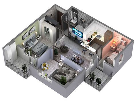 3D floor plans apartment 3D model | CGTrader