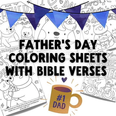 Father's Day Coloring Sheets With Bible Verses, Scripture Coloring Sheets for Dads - Etsy