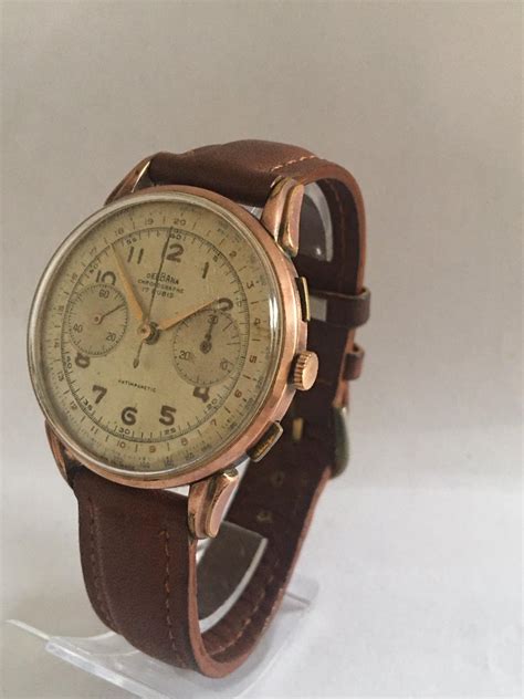 Gold-Plated Swiss Vintage 1950s Delbana Chronograph Watch at 1stDibs ...