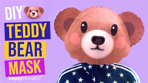 Teddy Bear mask templates. Download + make a 3D paper mask. Teddy Bear mask tutorial ...