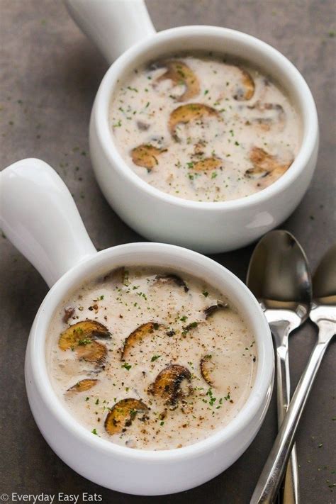 Easy Creamy Mushroom Soup Recipe | EverydayEasyEats.com | Mushroom soup recipes, Creamy mushroom ...