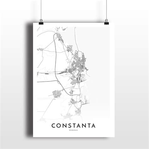 Constanta map Constanta Romania city map print map poster | Etsy