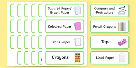 Classroom Supplies Labels (teacher made)