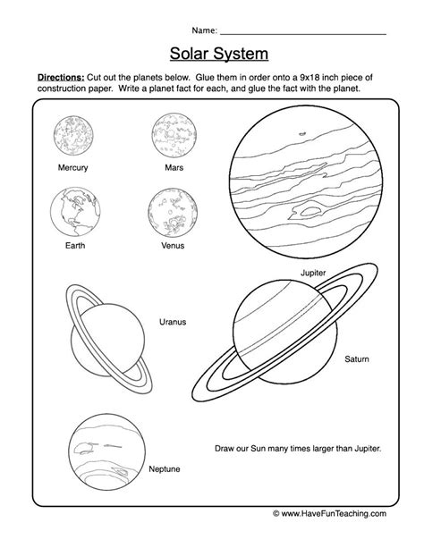 Planets Solar System Worksheet Label