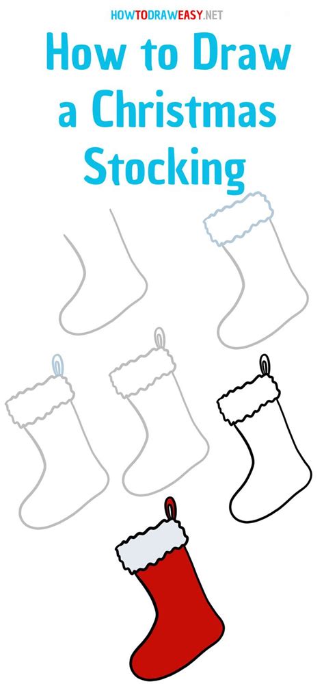 Christmas Stocking Drawing Tutorial | Easy christmas drawings, Christmas tree drawing, Xmas drawing