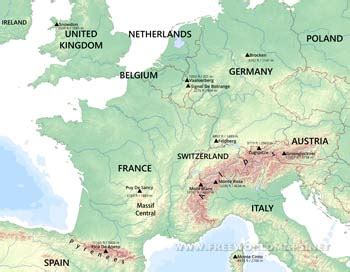 Western Europe Physical Map