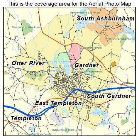 Aerial Photography Map of Gardner, MA Massachusetts