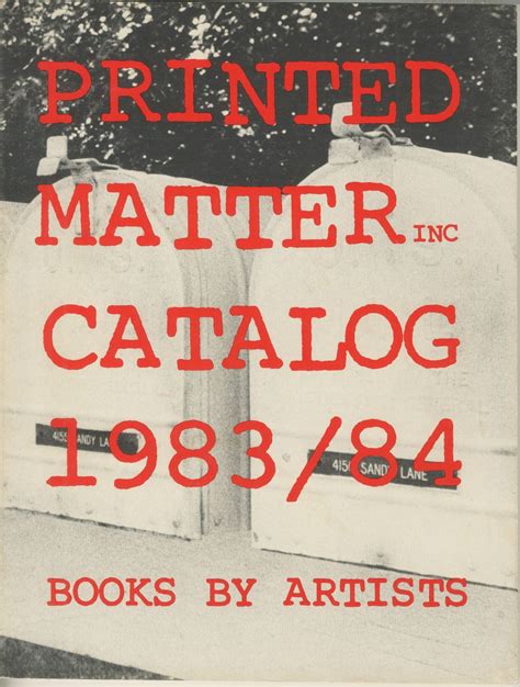 Printed Matter Catalog 1983/84 | Inc Printed Matter