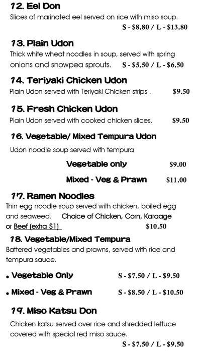 Menu at Taka restaurant, Perth, 150-152 Barrack St