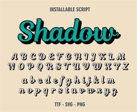 Shadow Font ttf svg png Shadow Letters Font Shadow Cursive Font Shadow Font Svg Files For Cricut ...