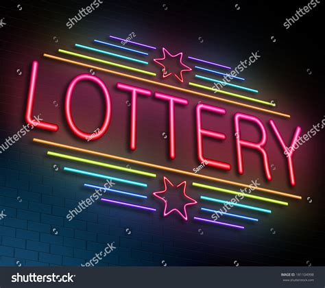 Illustration Depicting Illuminated Neon Sign Lottery Stock Illustration ...