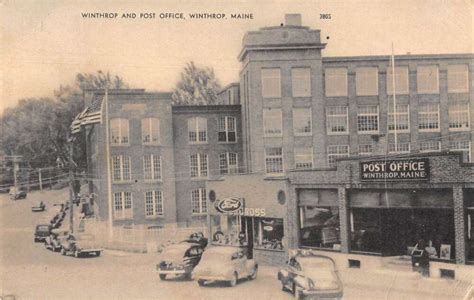 Winthrop Maine Post Office Ford Sign Real Photo Postcard AA51455 | United States - Maine - Other ...