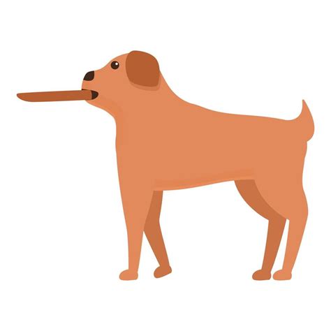 Dog with wood stick icon, cartoon style 14279684 Vector Art at Vecteezy